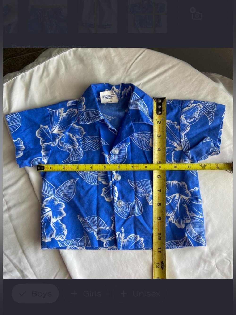Nui Nalu Hawaii Boys Blue Hawaiian Shirt & Shorts Set Made in USA - Picture 5 of 5